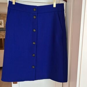 J. Crew Blue A-Line Knee-Length Skirt